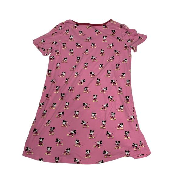 Disney Nite Nite Munkie Munkie Mickey Mouse Pink Night Gown Size Large - Picture 3 of 7